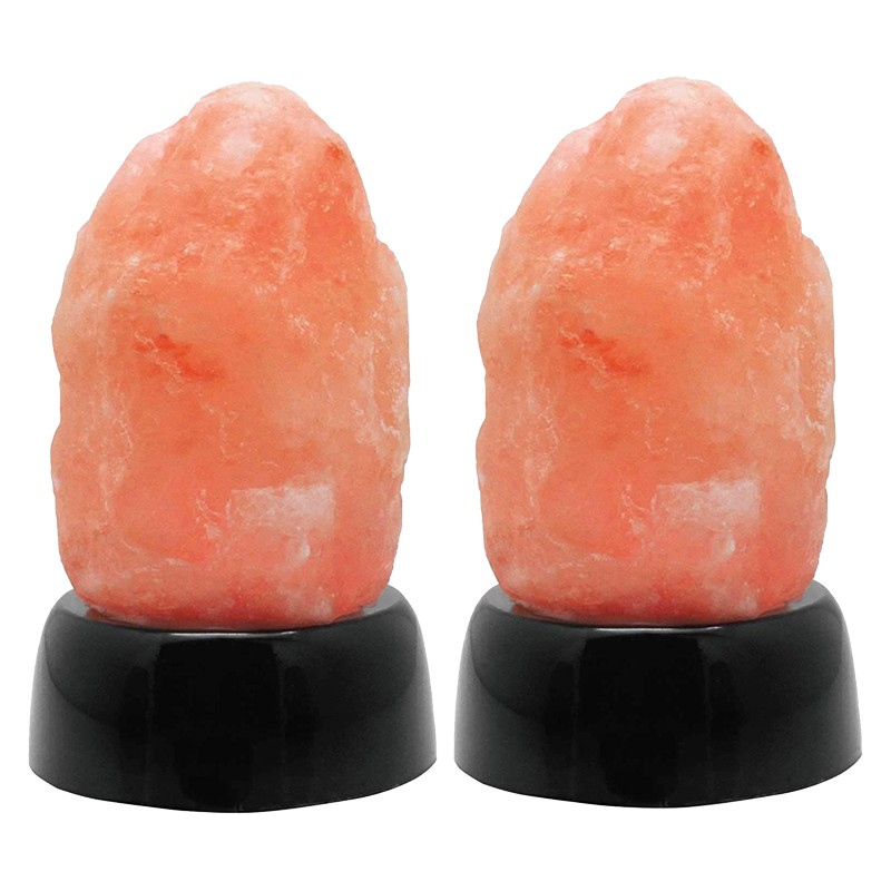 Crystal Salt Lamp With Multi Colored Night Light (2 Pack)