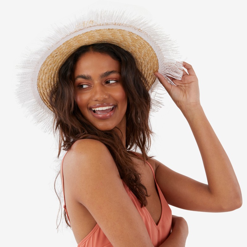 Straw Hat with Fringe