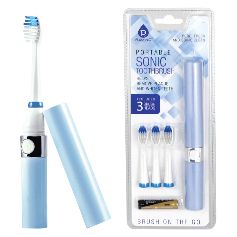 Sonic Travel Toothbrush with 3 Brush Heads