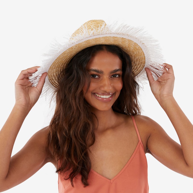 Straw Hat with Fringe
