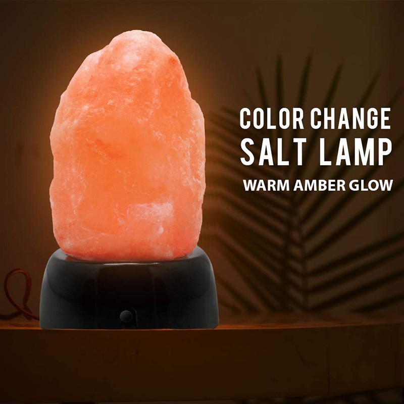 Crystal Salt Lamp With Multi Colored Night Light (2 Pack)