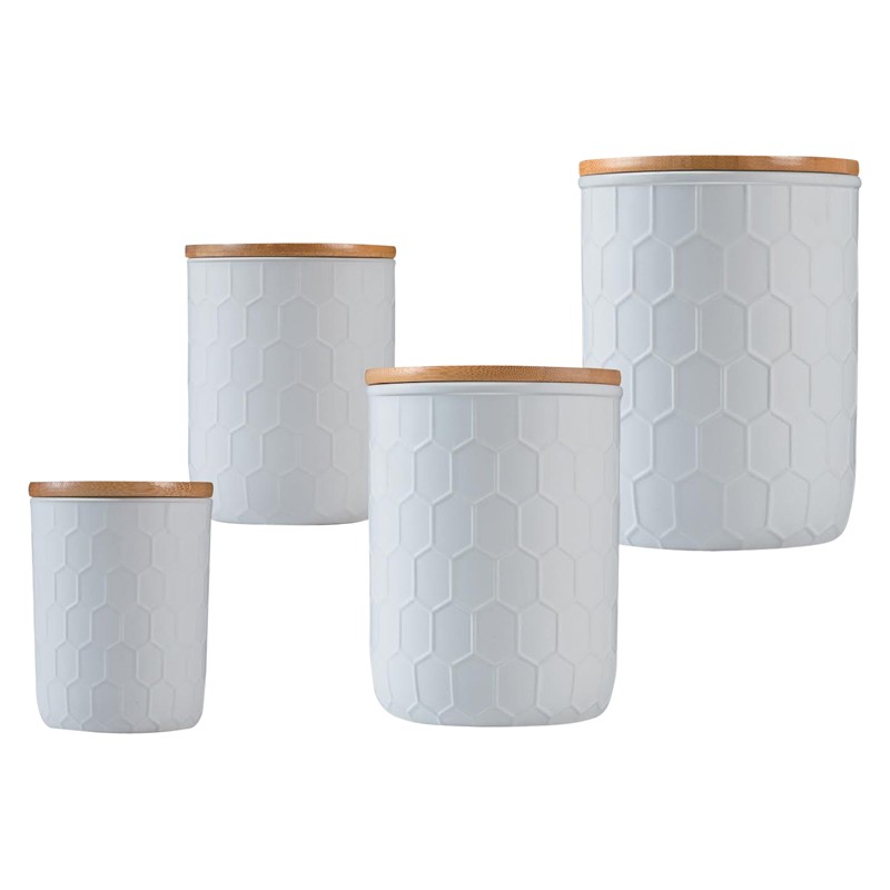 4 Piece Ceramic Canister Jar Set