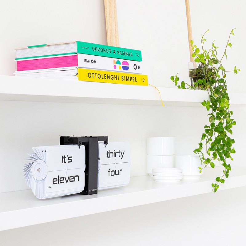 Flipping Out Text Decorative Clock