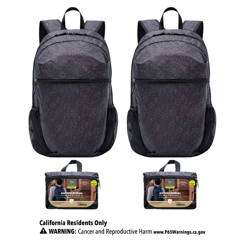 Clean Antimicrobial Packable Backpack (2 Pack)