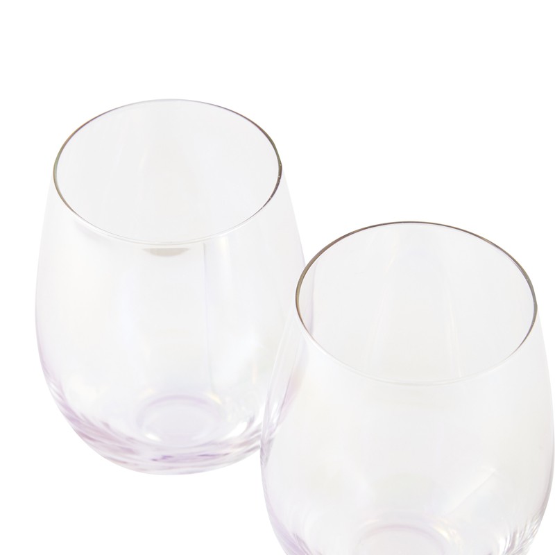 Coral Sea Collection Colored Stemless Wine Glasses - Set of 2