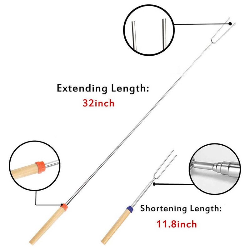 8 Piece Marshmallow Roasting Stick Set with Bag