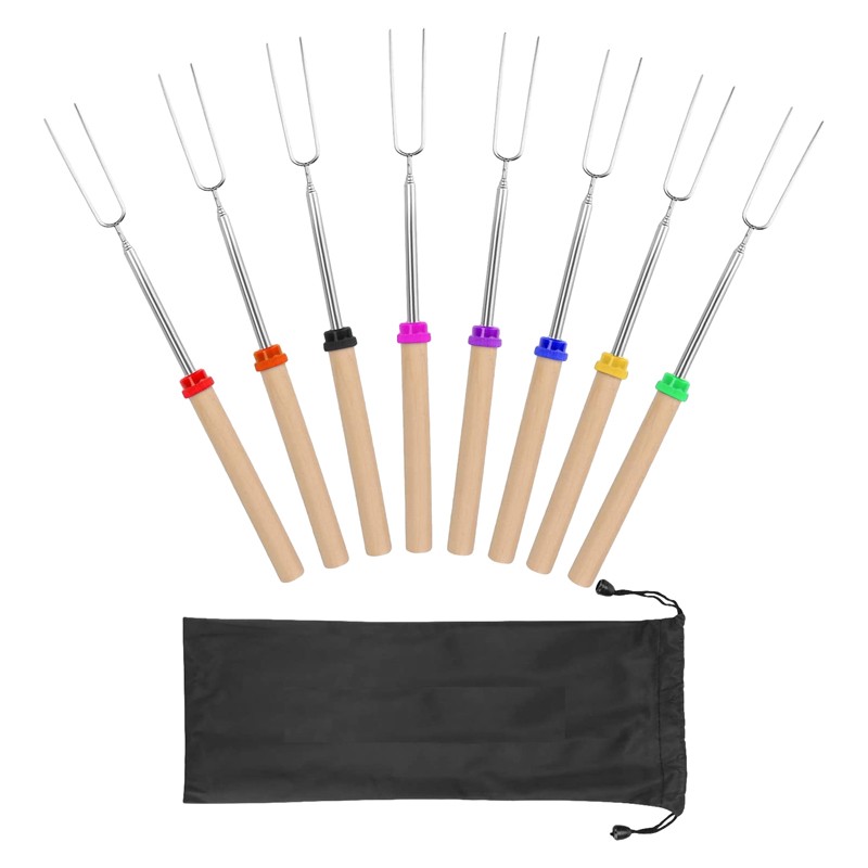 8 Piece Marshmallow Roasting Stick Set with Bag
