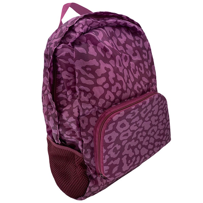 Monochromatic Leopard Folding Backpack