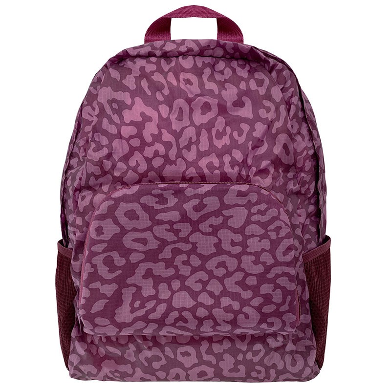 Monochromatic Leopard Folding Backpack