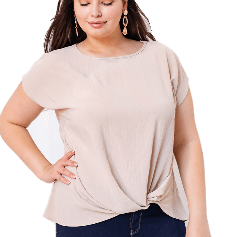 Sydney Solid Woven Tee 1X-3X