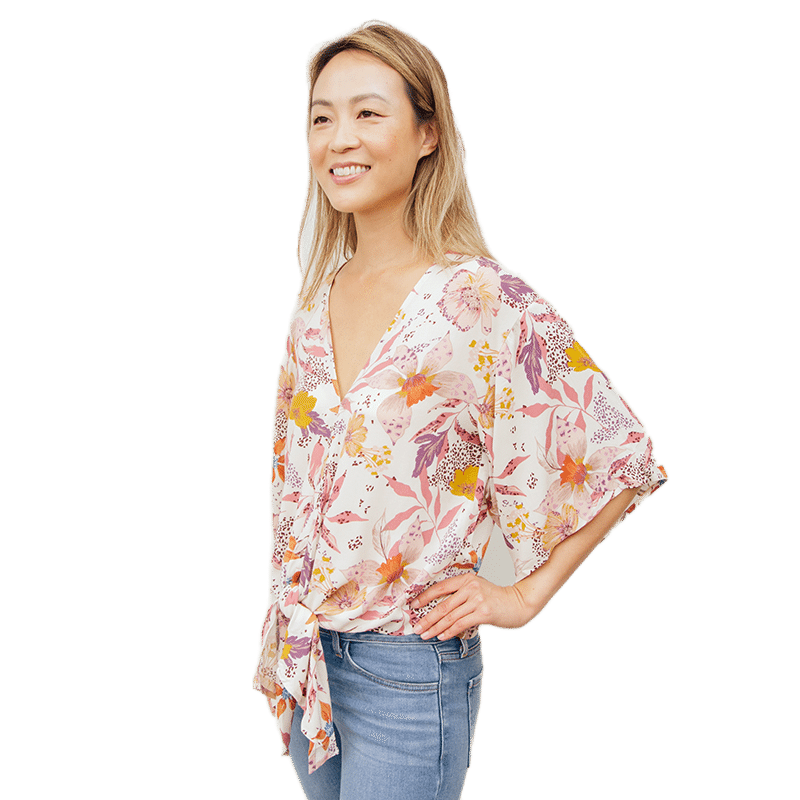 Love Stitch Lorna Tie Front Blouse