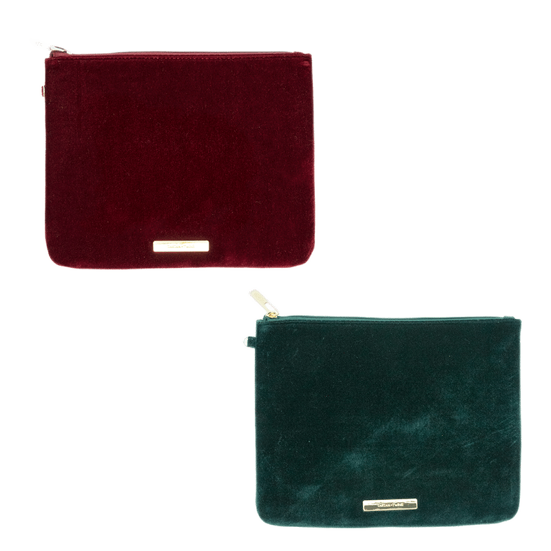 XL Velvet Cosmetic Travel Pouch (2 Pack)