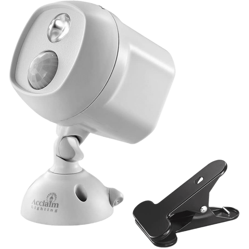 Motion Activated LED Spotlight w/Clamp (2 Pack)