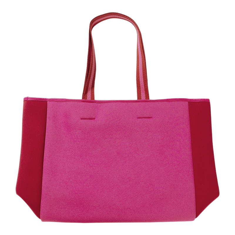 Neoprene Beach Tote in Pink/Red