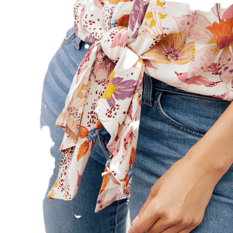 Love Stitch Lorna Tie Front Blouse