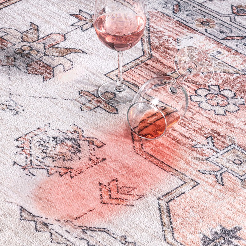 Krystin Machine Washable Distressed Area Rug