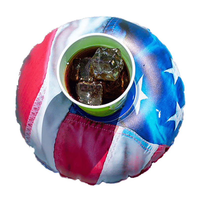 Stars and Stripes 48" Jumbo Pool Tube + Set of 2 Drink Floats