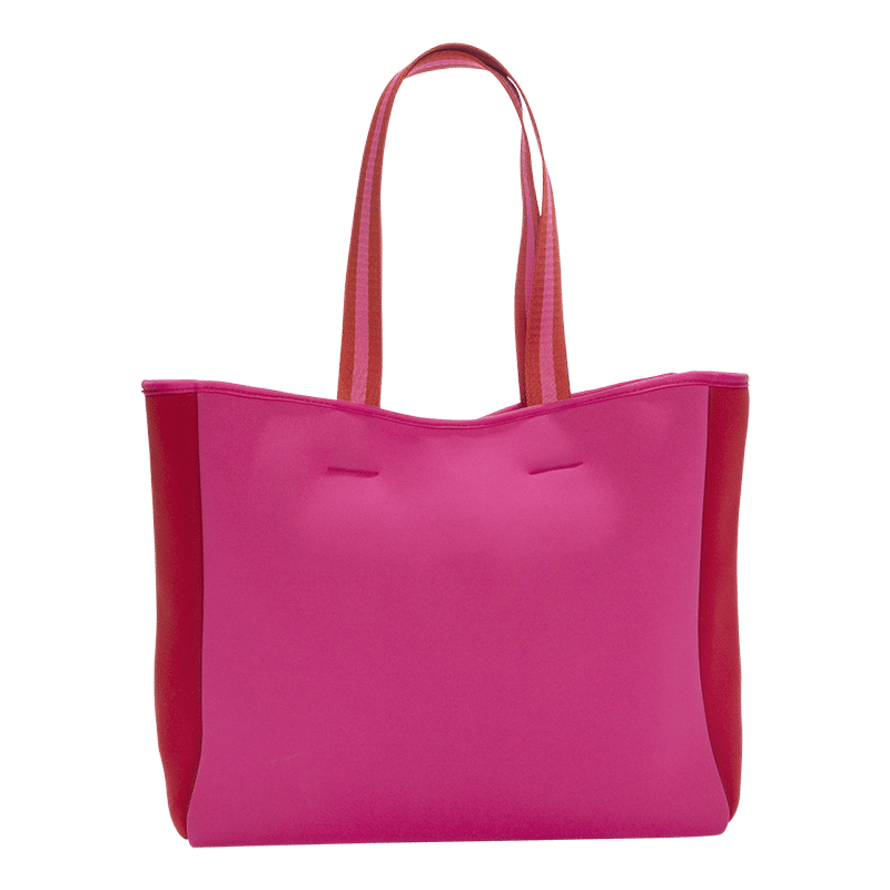 Neoprene Beach Tote in Pink/Red