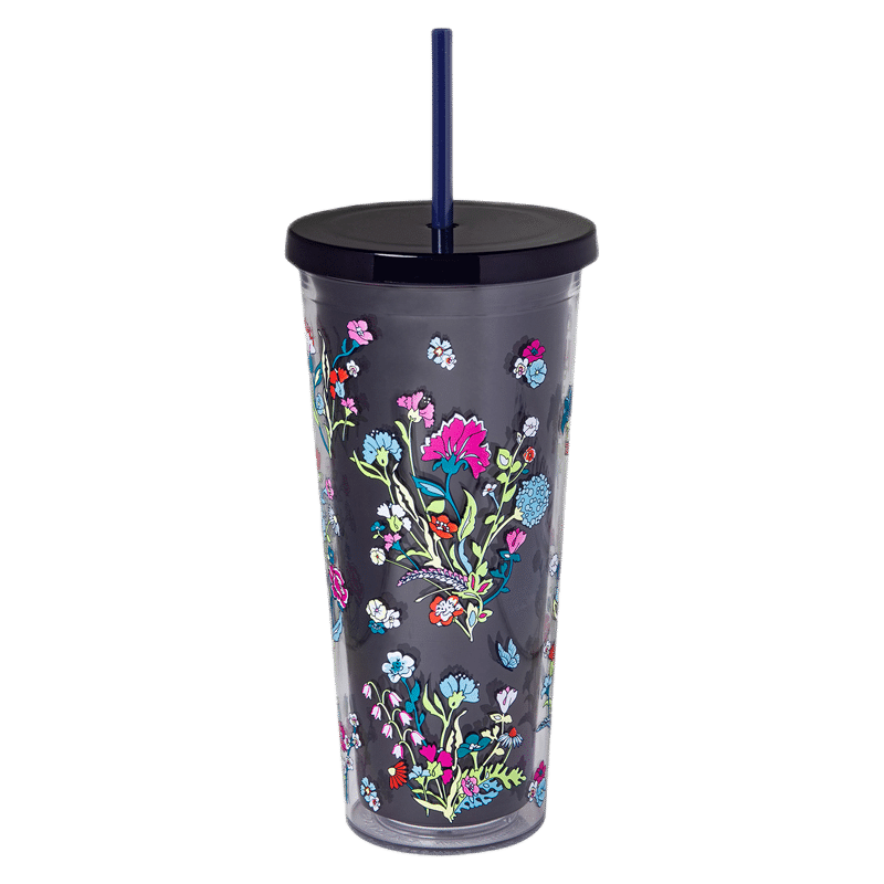 Double Wall Tumbler with Straw, Isabel Ditsy