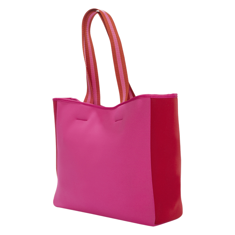 Neoprene Beach Tote in Pink/Red