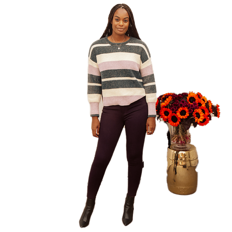 Willow & Clay Krista Striped Chenielle Sweater