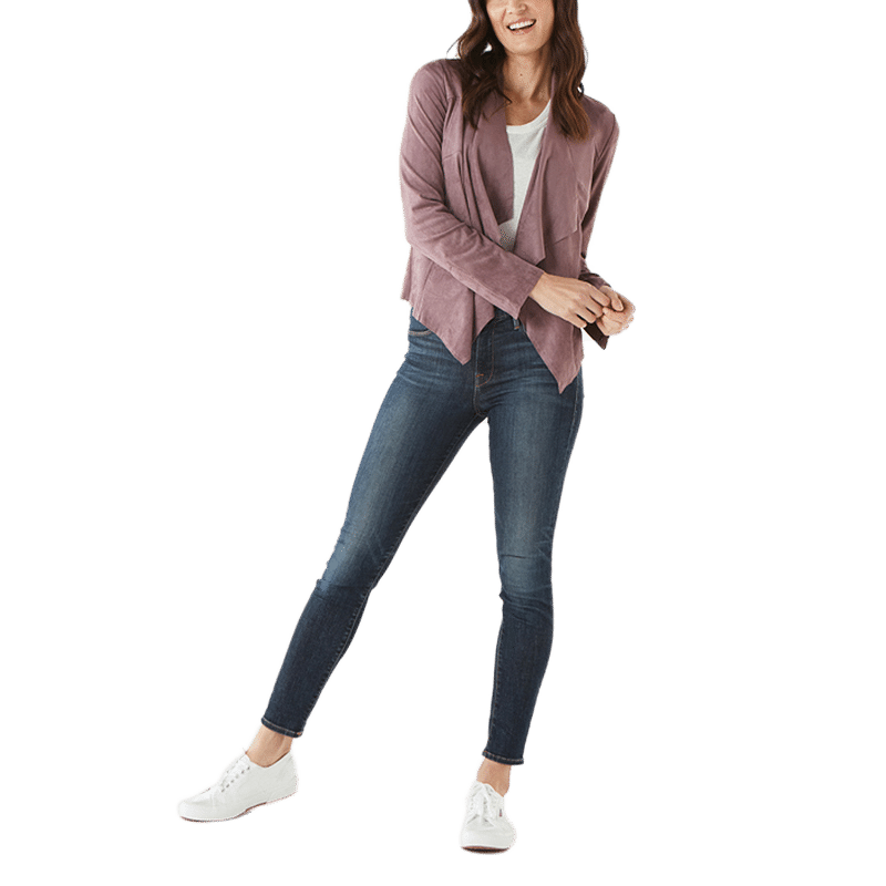Abigail Faux Suede Drape Jacket S-XL