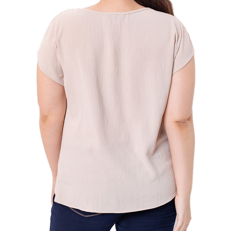 Sydney Solid Woven Tee 1X-3X