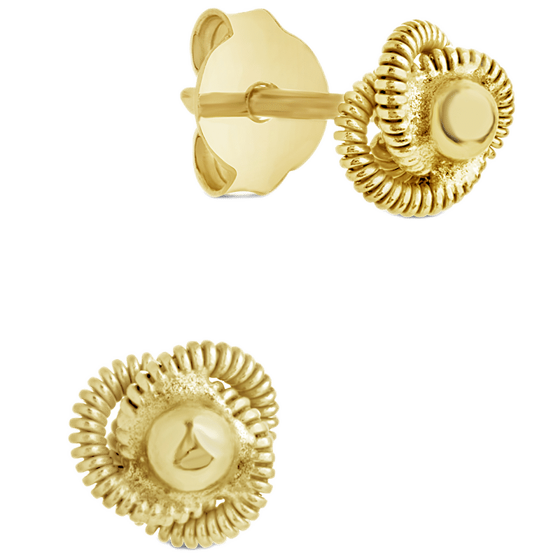 Sterling Silver Braided Knot & Sphere Studs