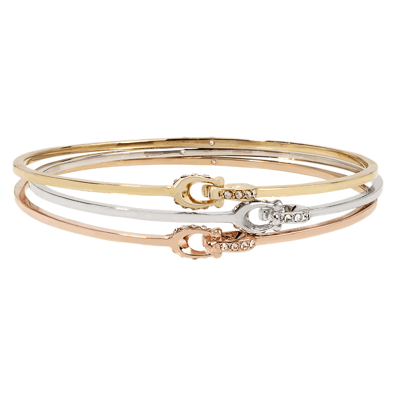 Coach Interlocking Signature C Swarovski® crystals Bangle Bracelet Set