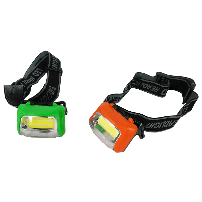 COB LED Hiking Headlight (2 pack) (Orange & Green)