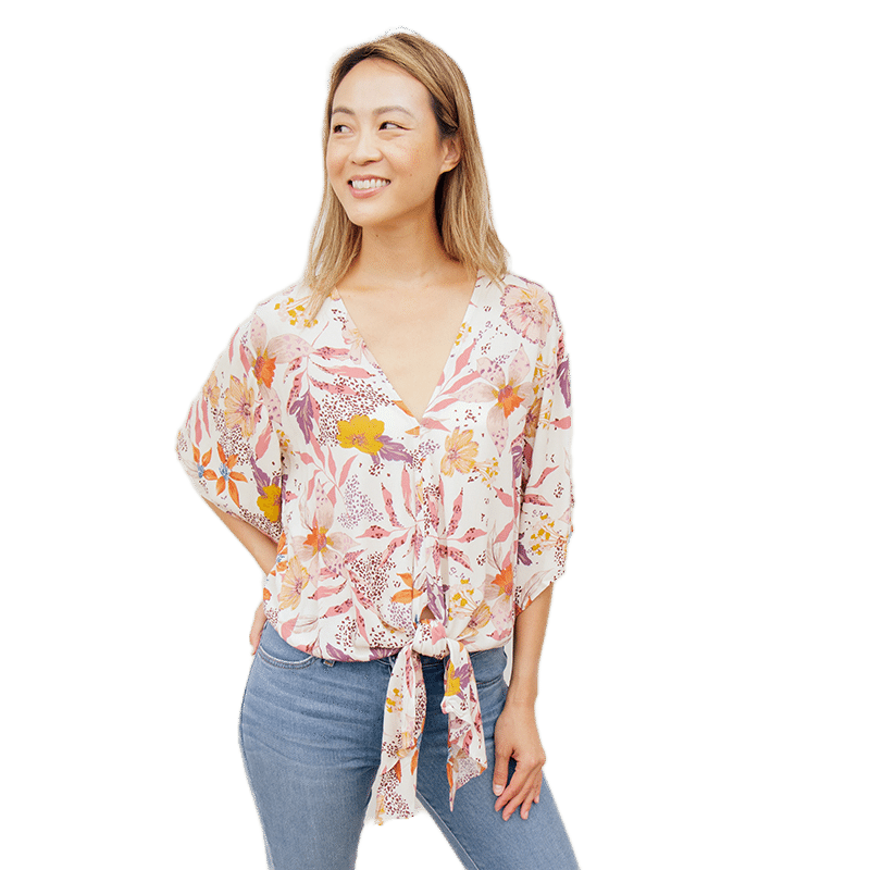 Love Stitch Lorna Tie Front Blouse