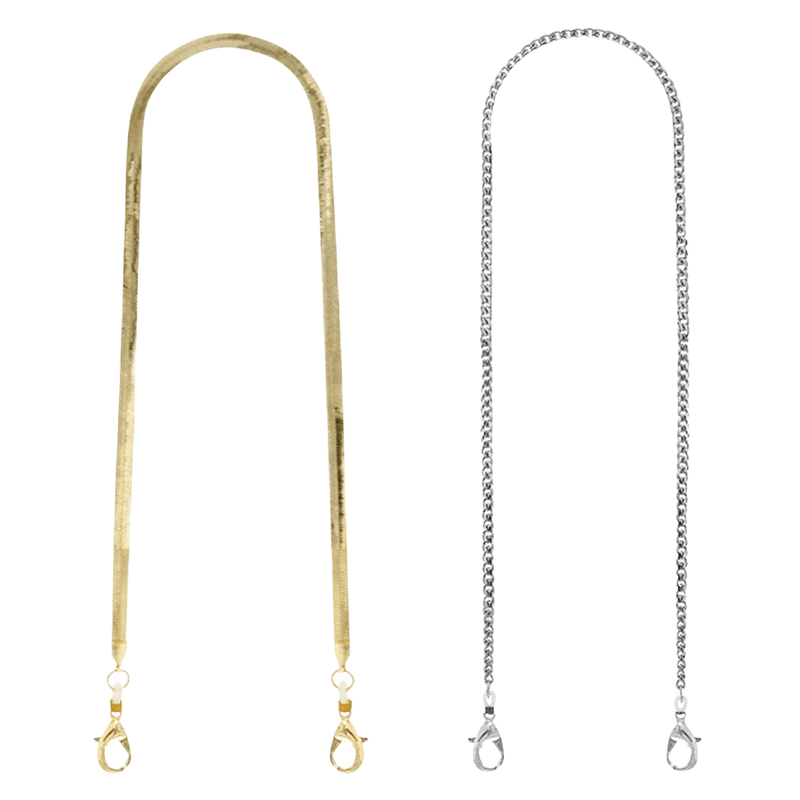 Silver Chain & Gold Herringbone Chain Mask Duo