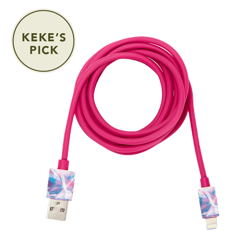 Pink Printed 6ft Iridescent Lightning Cable
