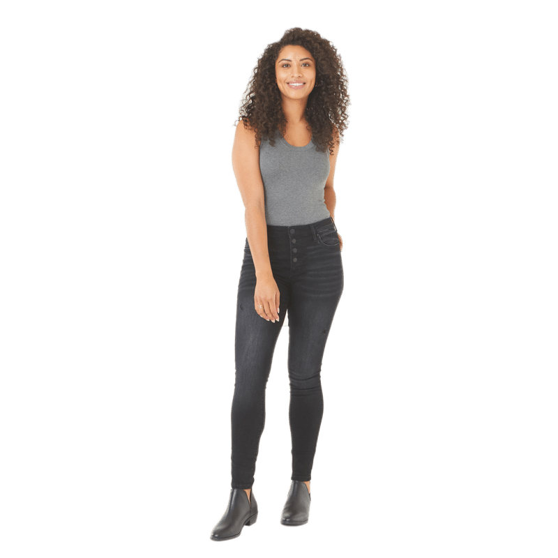 Mia High Rise Skinny Button Fly 0-18