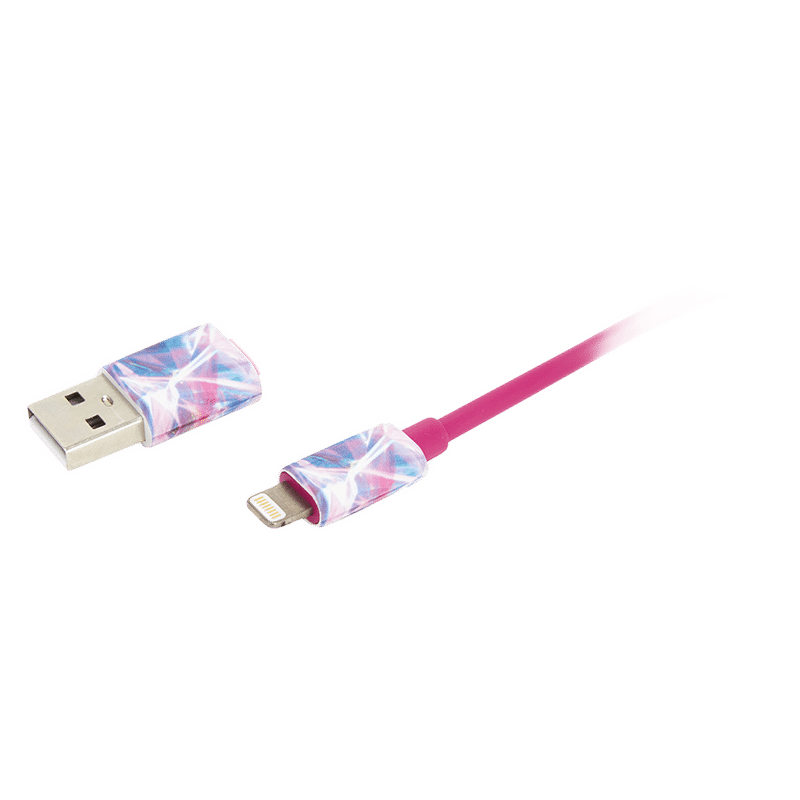 Pink Printed 6ft Iridescent Lightning Cable