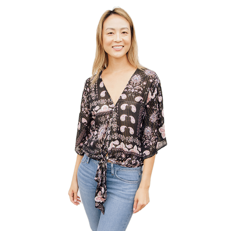 Love Stitch Ava Tie Front Top