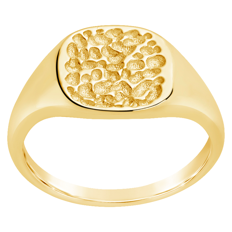 Hammered Square Signet Ring