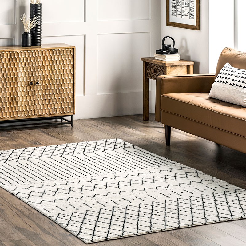 Nancie Boho Trellis Shag Machine Washable