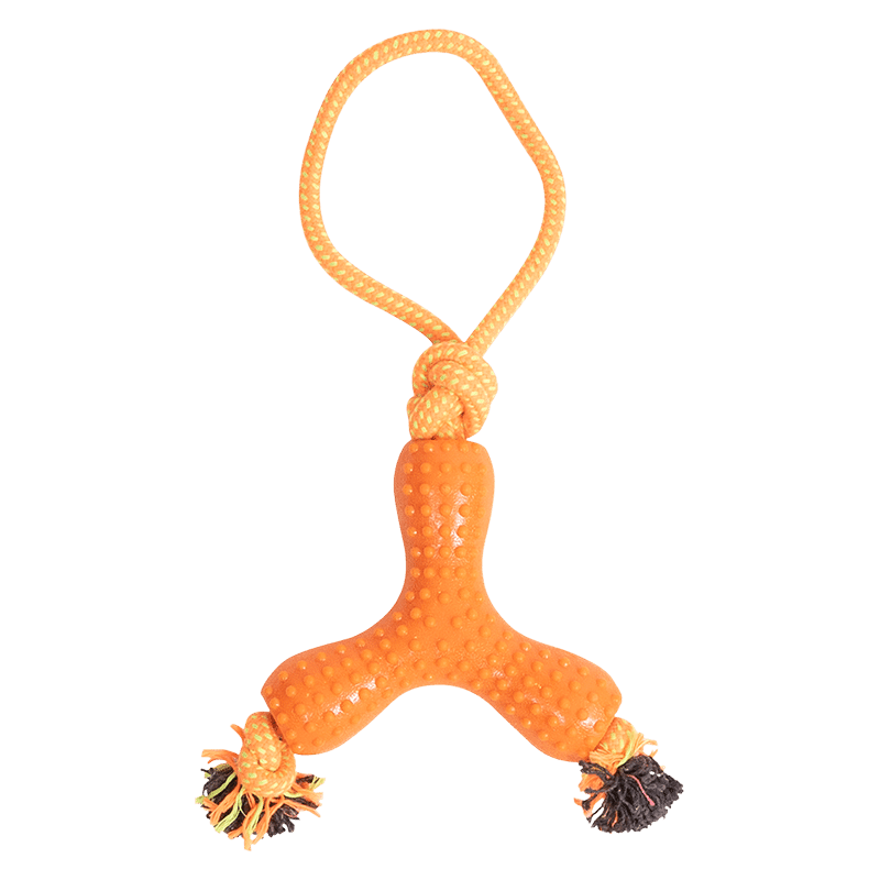 Rubber and Rope Pull Dog Toy (2 Pack)