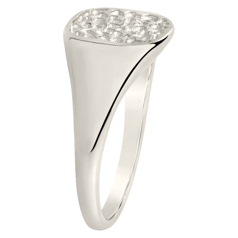 Hammered Square Signet Ring