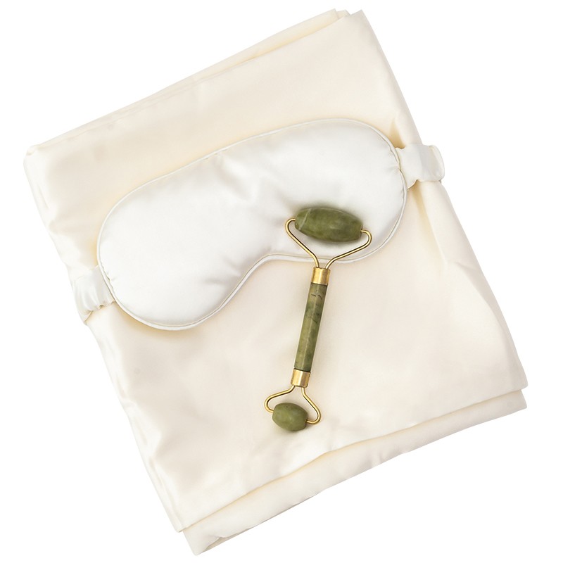 Satin Pillowcase + Eye mask + Jade Roller