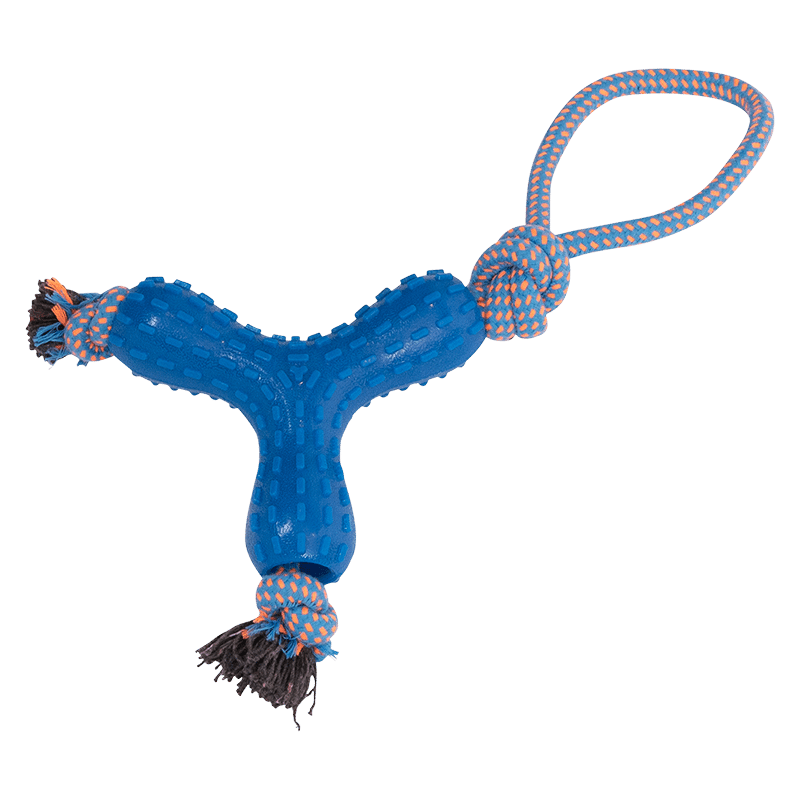 Rubber and Rope Pull Dog Toy (2 Pack)