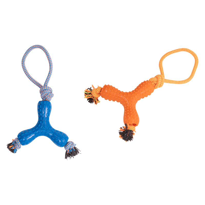 Rubber and Rope Pull Dog Toy (2 Pack)