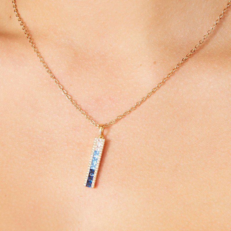 Blue Ombré CZ Necklace