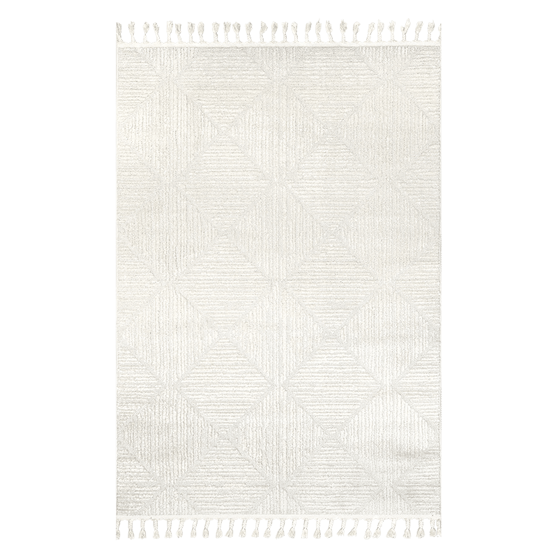 Kerry Textured Geometric Tasseled Area Rug