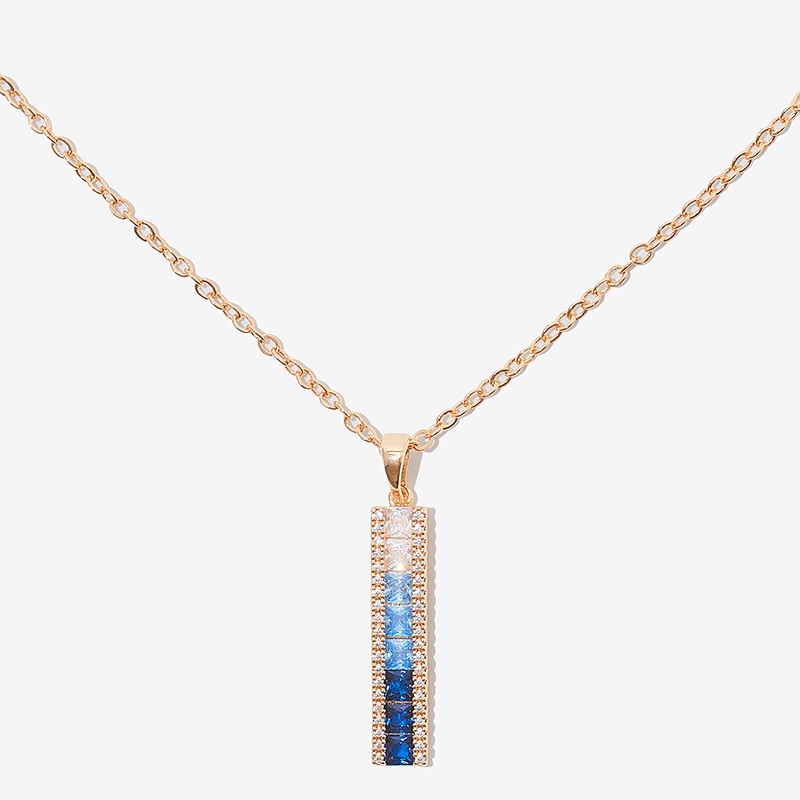 Blue Ombré CZ Necklace