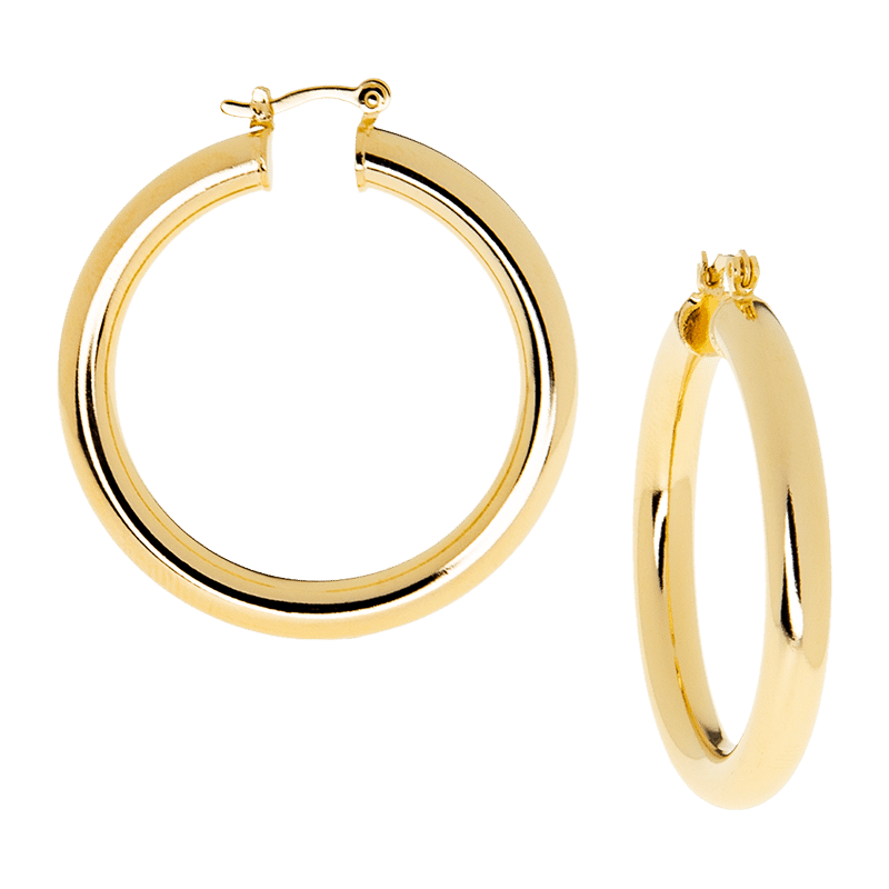 1 1/2" Hollow Hoop in Gold Plated