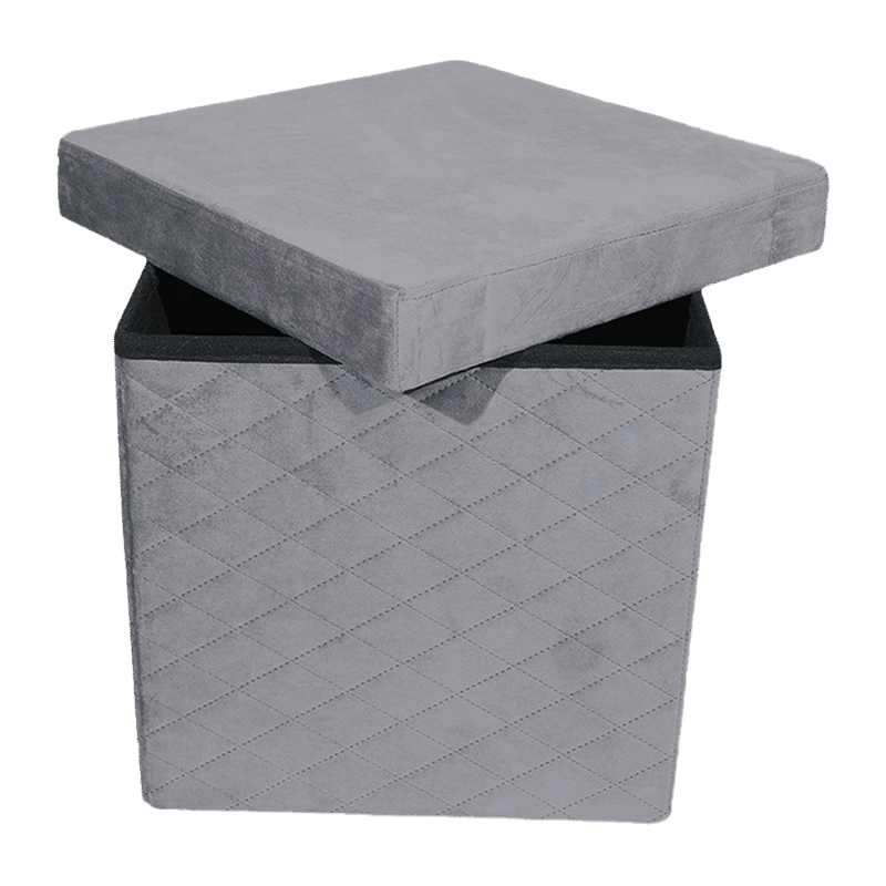 Velvet Storage Ottoman (2 Pack)