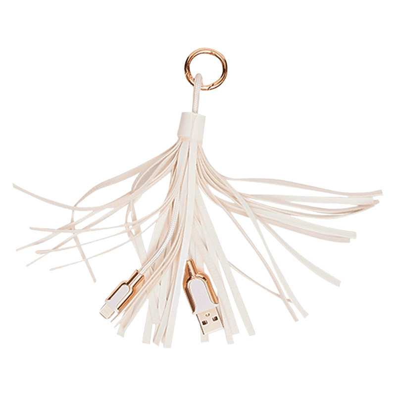 Tassel Keychain with iPhone Lightning Cable