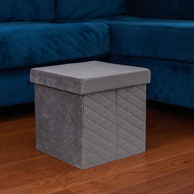 Velvet Storage Ottoman (2 Pack)